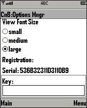 Options Screen